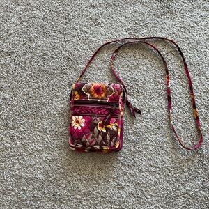 Vera Bradley Pink and Brown Floral Crossbody Bag